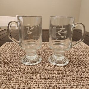 Princess House Heritage pattern Irish coffee mugs set of 2